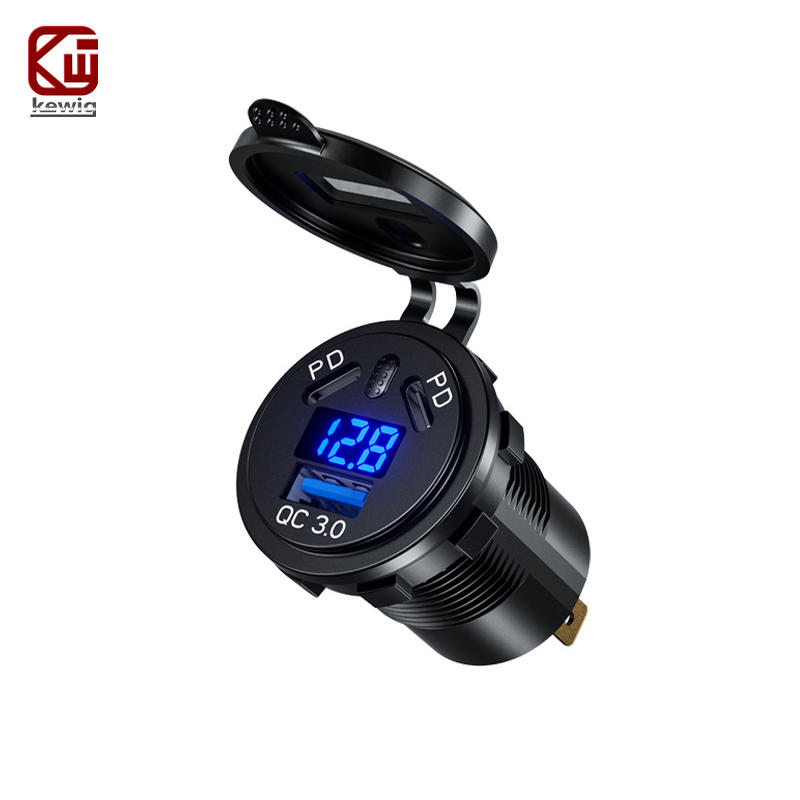 Ładowarka samochodowa Kewig 45W 3x USB Dual PD szybkie ładowanie