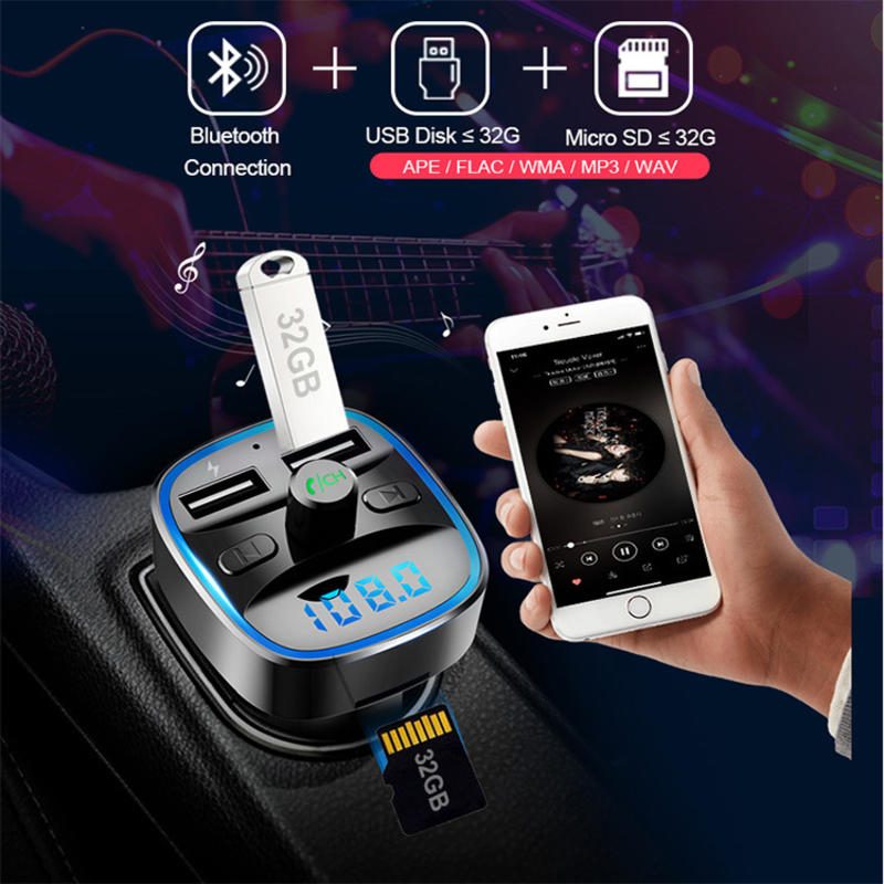 Samochodowy odtwarzacz MP3 Bluetooth z podwójną ładowarką USB